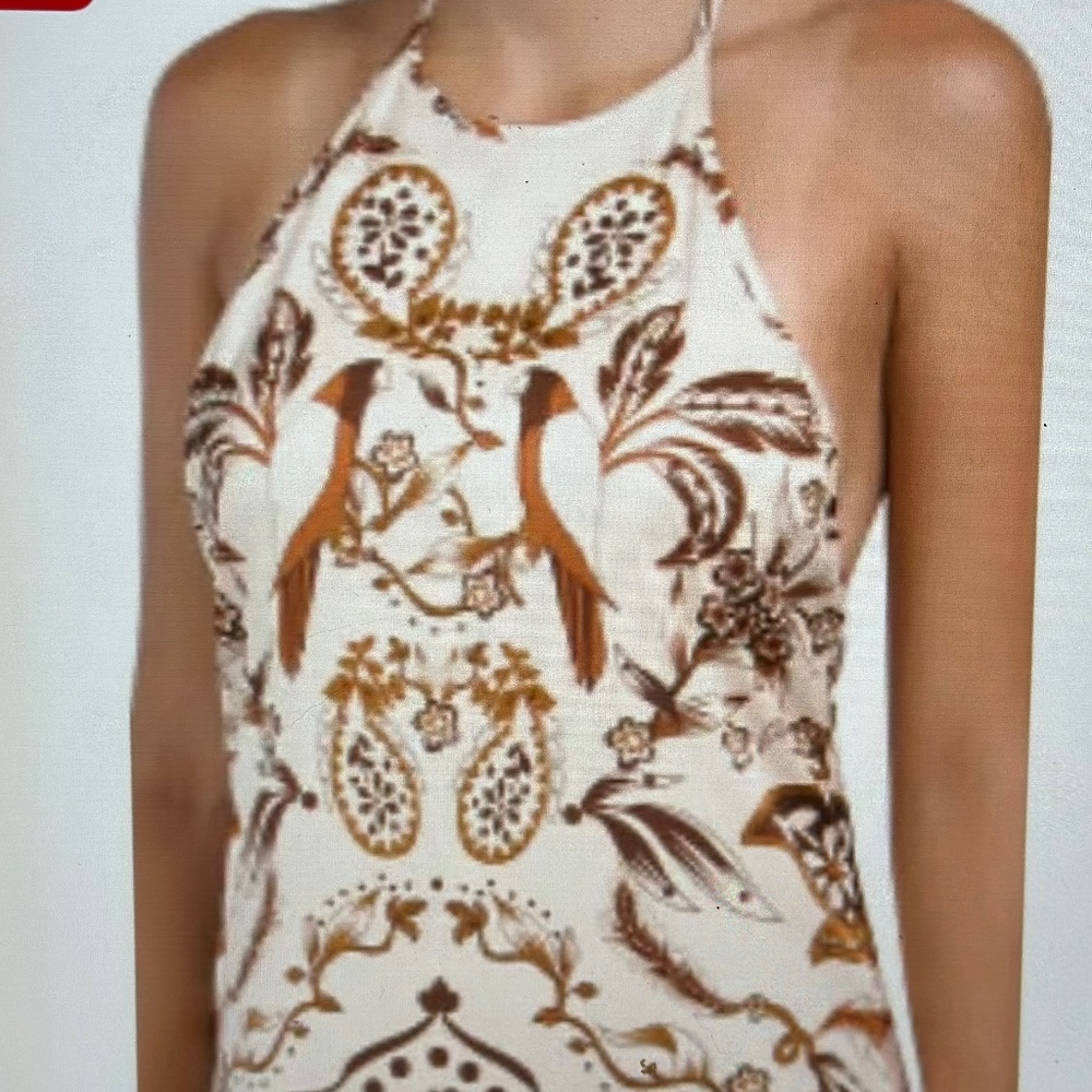 House Of Harllow  1960 Satin Tropical Maxi Dress. NWOT - Picture 3 of 8